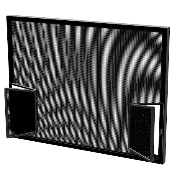 14 In. W X 41 In. H Wicket Window Screen, WK2LR, Standard Aluminum Mesh, Black